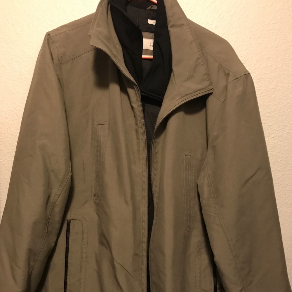 Perry Ellis Microfiber Tan & Black Jacket Men’s XL